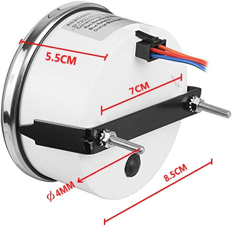 SAMDO 85mm Marine Tachometer Car Truck Boat Tacho Gauge with Hour Meter Waterproof 8000 RPM 12V 24V - Image 2